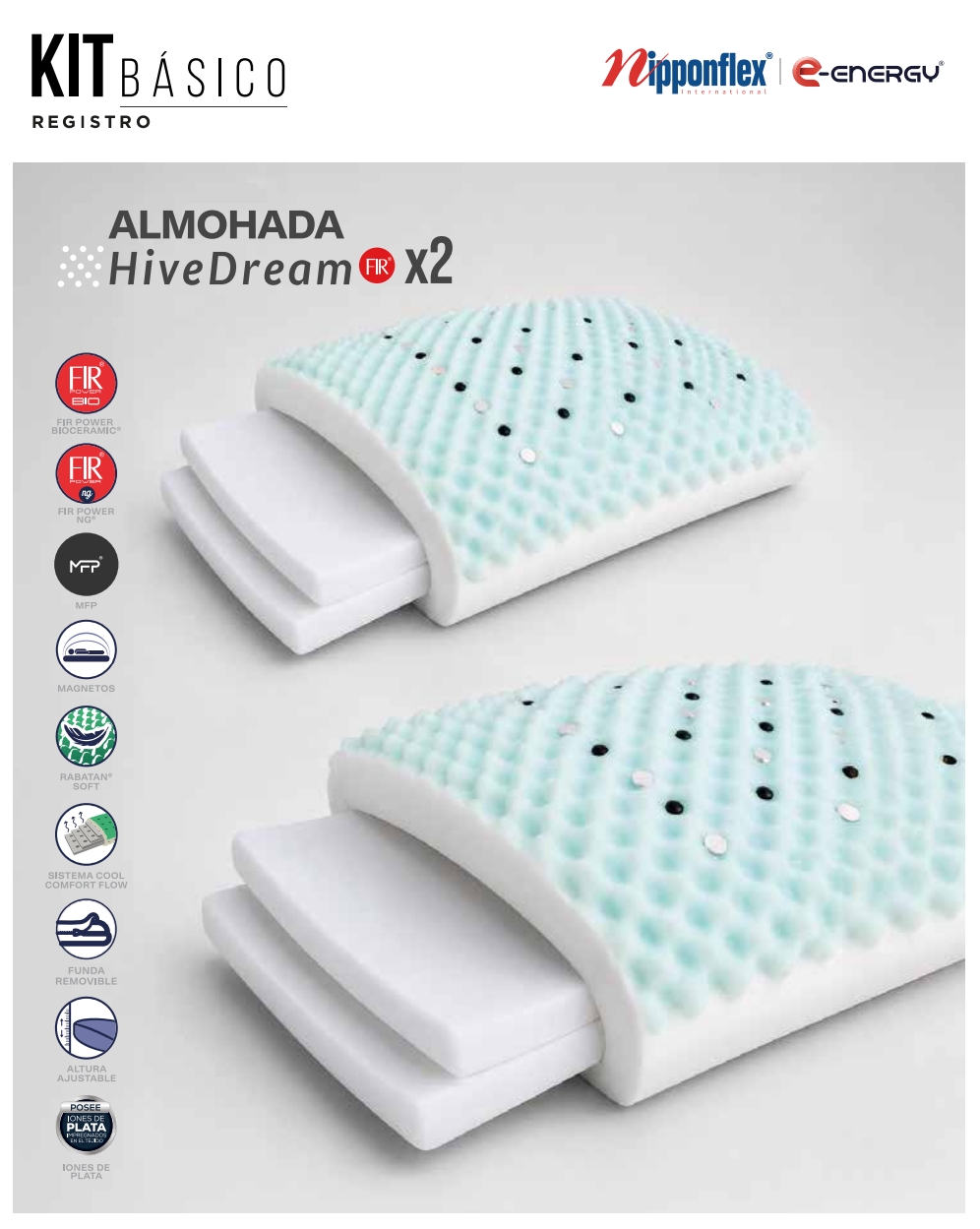 Kit Básico Registro: Almohada HiveDream FIR por dos unidades